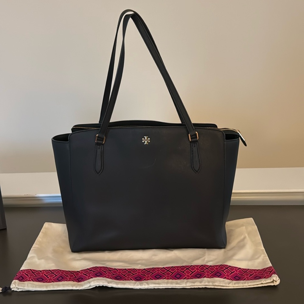 Large black Tory Burch tote